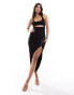 Фото #1 товара ASOS DESIGN scoop neck midi dress with diamante trim details in black