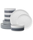 Фото #1 товара Набор посуды Noritake colorStax Серый полосатый 12 предметов