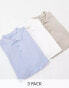 Фото #2 товара ASOS DESIGN 3 pack pique polos in multiple colours