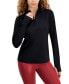Фото #1 товара Women's Mesh Jersey 1/4-Zip Top, Created for Macy's