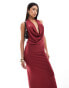 Фото #1 товара ASOS DESIGN deep cowl maxi dress in wine