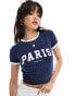 Фото #1 товара 4th & Reckless Paris logo contrast edge t-shirt in navy