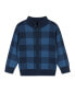 ფოტო #2 პროდუქტის Toddler/Child Boys Navy Check Intarsia Sweater Zip-Up Set