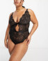 ASOS DESIGN Curve Sienna lace soft body in black