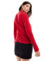 Mango ruffle front blouse in red