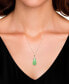 ფოტო #2 პროდუქტის Dyed Jade (10 x 20mm) Elongated Teardrop Pendant Necklace in 10k Gold