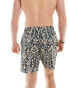 ASOS DESIGN swim shorts in mid length in black print