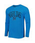Фото #4 товара Men's Blue Miami Marlins Inertia Raglan Long Sleeve Henley T-shirt