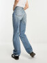 Weekday Resolute stretch high waist straight leg jeans in seventeen blue