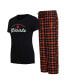Women's Black, Orange San Francisco Giants Arctic T-shirt and Flannel Pants Sleep Set