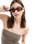 ASOS DESIGN bevel oval sunglasses in black with brown lens