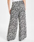 Petite Abstract-Print High-Rise Wide-Leg Pants, Created for Macy's