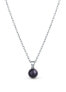 Fine Silver Real Black Pearl Necklace JL0836 (Chain, Pendant)