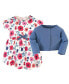 ფოტო #7 პროდუქტის Baby Girls Baby Organic Cotton Dress and Cardigan 2pc Set, Garden Floral