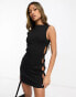 SNDYS x Molly King cut out detail mini dress in black