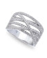 ფოტო #1 პროდუქტის Cubic Zirconia Pave Interlocking Ring (1-1/6 ct. t.w.) in Sterling Silver