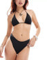 Фото #1 товара Weekday Leash triangle tie bikini top in black