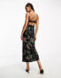 The Frolic rose print midaxi cami dress in black