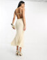 Фото #4 товара ASOS DESIGN elasticated strappy midi dress with open back in ivory