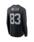 Фото #2 товара Men's Darren Waller Black Las Vegas Raiders Player Name & Number Long Sleeve T-shirt