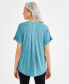 Women's Split-Neck Short Sleeve Knit Shirt, Created for Macy's