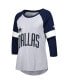 Фото #2 товара Women's Dallas Cowboys Heather Gray/Navy Football Pride Raglan 3/4-Sleeve T-Shirt