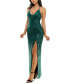 Juniors' Sequined X-Back Gown