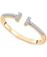 ფოტო #1 პროდუქტის Open Bar Cuff Ring (1/10 ct. t.w.) in 14k Gold, Created for Macy's