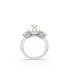 Crystal Pearl, Round Cut, White, Rhodium Plated Matrix Ring