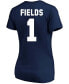 Women's Plus Size Justin Fields Navy Chicago Bears Player Name Number V-Neck T-shirt