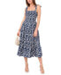 Women's Paisley Print Tie-Shoulder Midi Dress Tidal Navy, M - фото #4