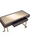 Boice Desk In Espresso PU & Champagne