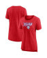 ფოტო #1 პროდუქტის Women's Heathered Red Philadelphia 76ers True Classics Tri-Blend T-shirt