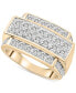 ფოტო #1 პროდუქტის Men's Diamond Multirow Two Level Cluster Ring (2 ct. t.w.) in 10k Gold