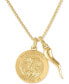 ფოტო #1 პროდუქტის St. Michael Medallion & Horn 24" Pendant Necklace in 14k Gold-Plated Sterling Silver, Created for Macy's