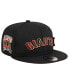 Фото #4 товара Men's Black San Francisco Giants Post Up Pin 9FIFTY Snapback Hat