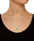 ფოტო #2 პროდუქტის Emerald (1/2 ct. t.w.) & Diamond (1/8 ct. t.w.) Halo 18" Pendant Necklace in Sterling Silver (Also in Ruby & Sapphire)