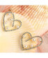 ფოტო #2 პროდუქტის Women's Silver Embellished Heart Drop Earrings