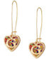 ფოტო #3 პროდუქტის Gold-Tone Rainbow Pavé Logo Heart Linear Drop Earrings