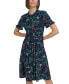 ფოტო #3 პროდუქტის Women's Printed Round-Neck Shift Dress