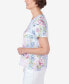 ფოტო #2 პროდუქტის Women's Patchwork Floral Braided Neck Tee