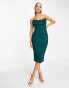 Фото #3 товара Lavish Alice cowl front bandeau midi pencil dress in emerald green