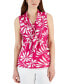 Фото #1 товара Women's Printed Sailor-Tie-Neck Sleeveless Top