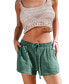 Фото #1 товара Women's Emerald Drawstring Crinkle Shorts