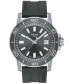 ფოტო #1 პროდუქტის Men's Swiss Supersport Gray Rubber Strap Watch 44mm