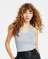 Фото #1 товара Women's Sleeveless Metallic Tank Top, Created for Macy's