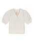 Women's Puff Sleeve Button Front Sweater Ivory Cable, Large - фото #10