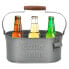 AKTIVE Old Galvanized Steel 6 Bottle Basket With Opener