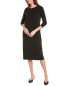 Фото #1 товара Eileen Fisher Jewel Neck Slim Flare Dress Women's Black Ps