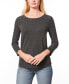 Фото #1 товара Women's Wave-Knit Scoop Neck 3/4-Sleeve Sweater